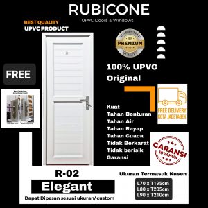 Pintu UPVC Rubicon Elegant – L70 x T195cm, Engsel Kiri