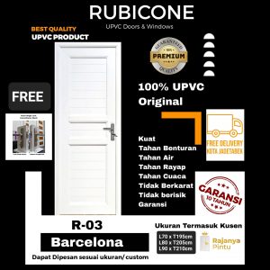 Pintu UPVC Rubicon Barcelona RC-15 – L70 x T195cm, Engsel Kiri